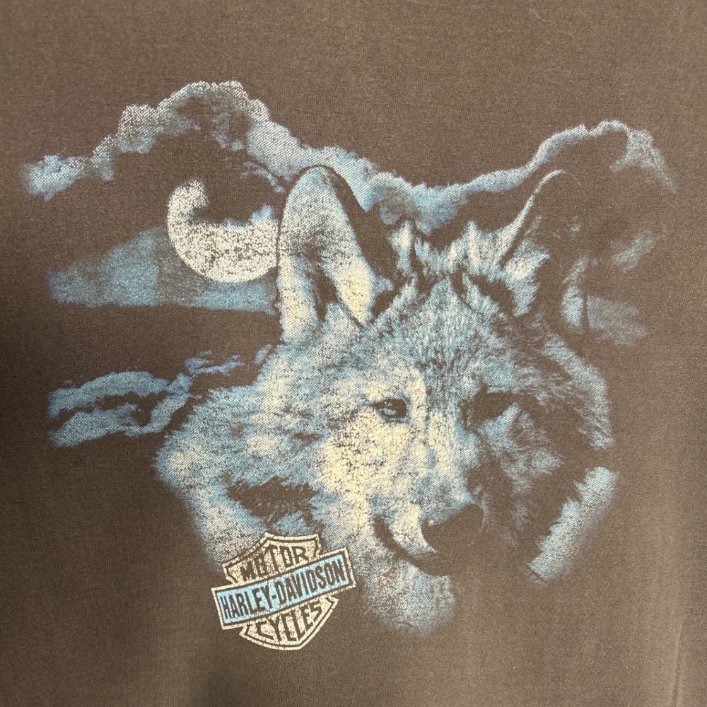 VTG‎ Harley Davidson Wolf Moon T-Shirt Dick Farmers Orlando FL Size Large - Picture 4 of 10